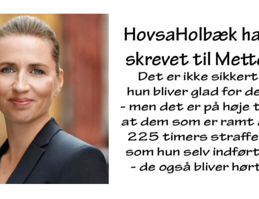 Statsminister Mette Frederiksen har fået brev fra HovsaHolbæk